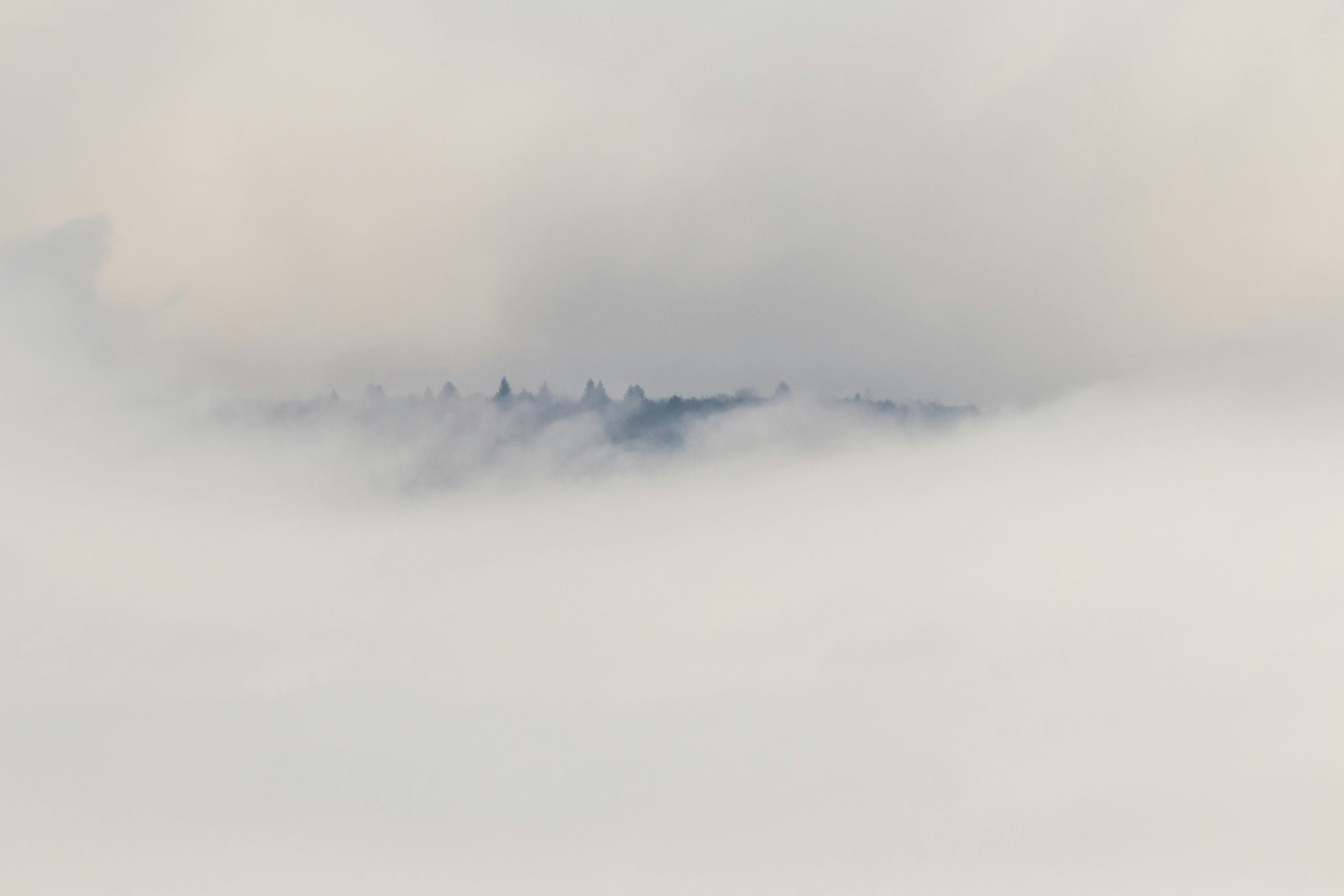 mountain covered with clouds